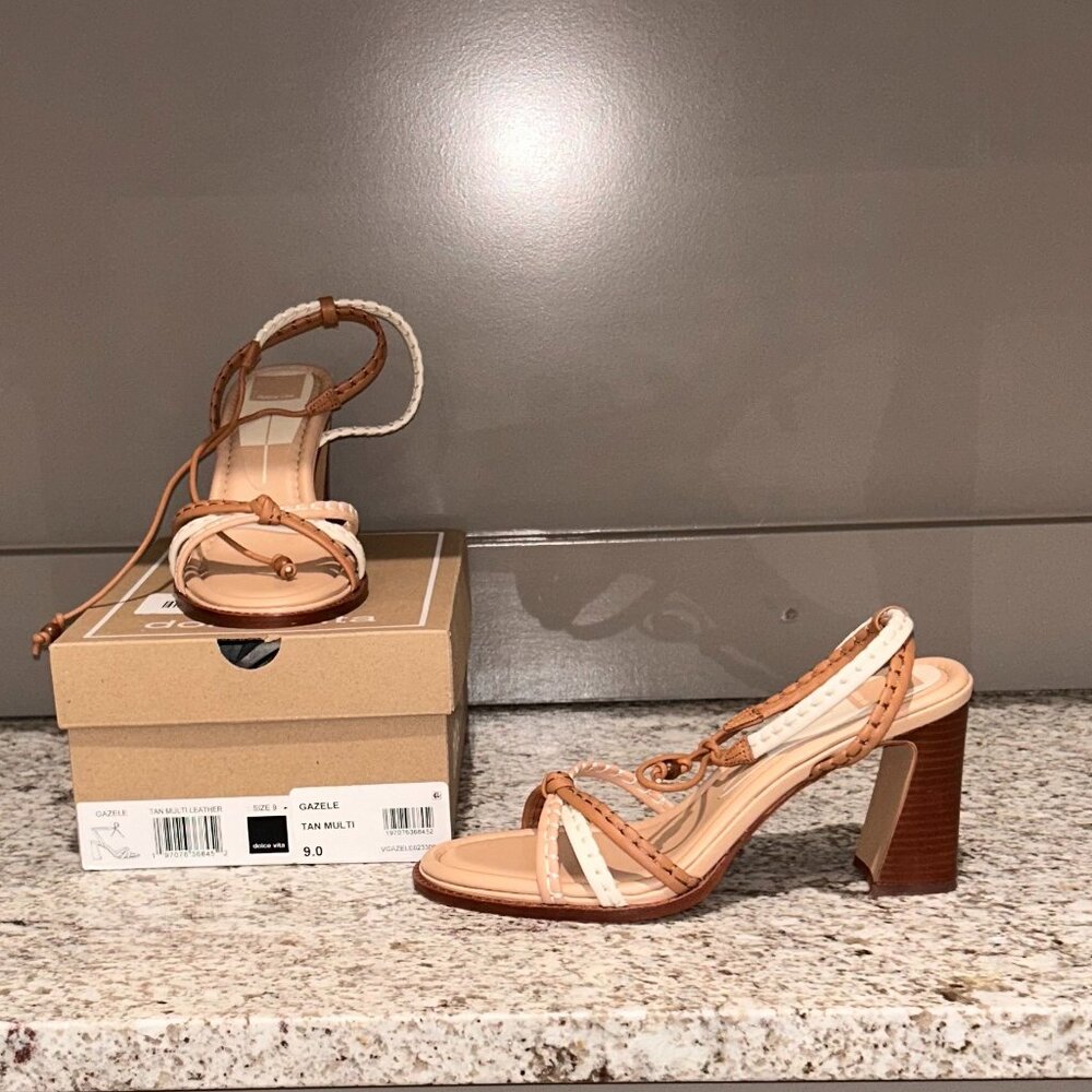 Dolce Vita Multi Leather Tan Gazele Heels